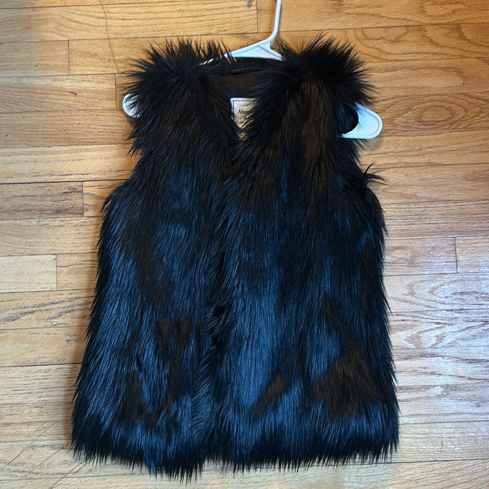 Abercrombie black fur vest